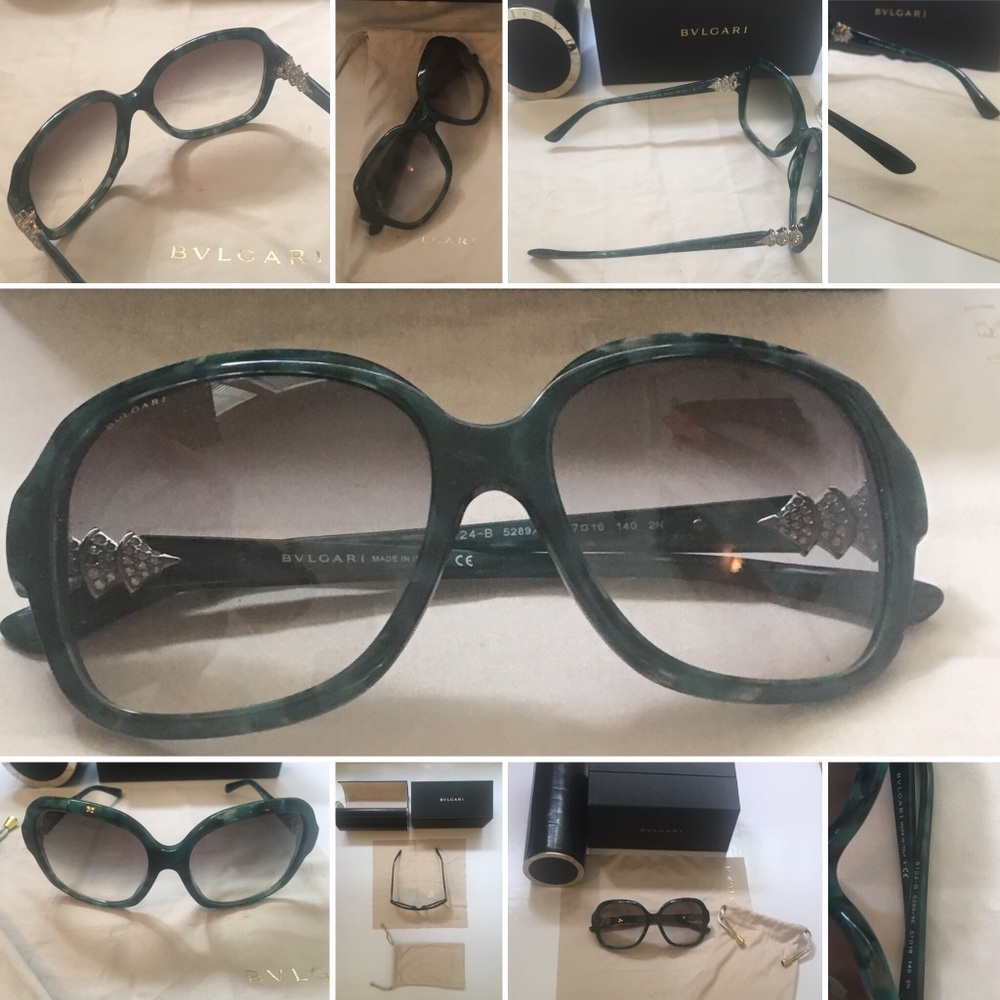 Bulgari 8124B Teal gradient lens sunglasses - Picture 3 of 12